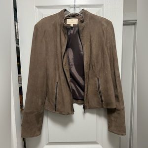 Suede bomber jacket